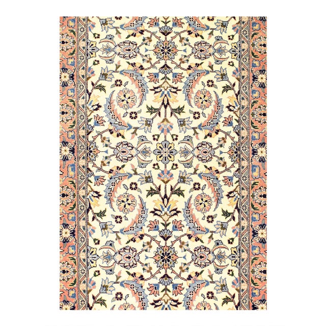 Original Persian Kashan design rug. Very Fine Handmade and hand-knotted. Lamb's wool on a cotton foundation. Hand-spun...