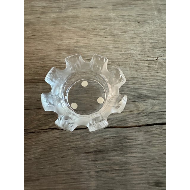 René Lalique 1990s Lalique French Art Deco Crystal Trinket Tray For Sale - Image 4 of 6