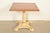 Hollywood Regency Cherry Wood and Cream Lacquered Pedestal Tea Table or Occasional Side Table by Mersman, Circa 1960s For Sale - Image 10 of 10