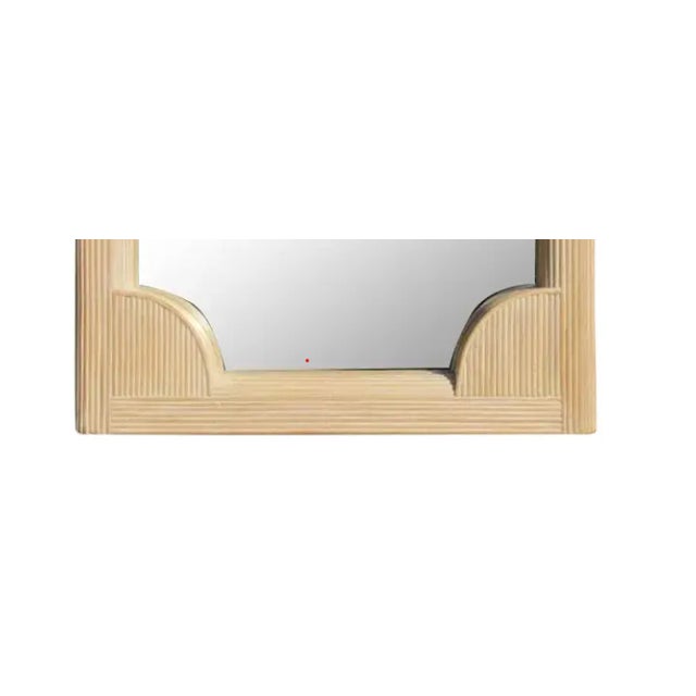 Almond Vintage Coastal Cerused Pencil Reed Arch Mirror For Sale - Image 8 of 12