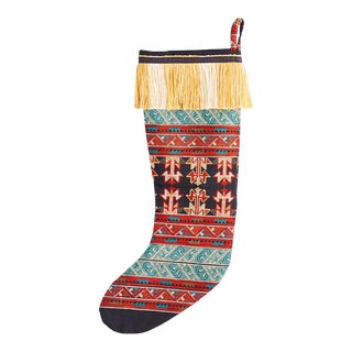 Schumacher Limited Edition Vinka Embroidery Stocking in Black & Red For Sale