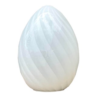 Vintage Italian Swirl Glass Egg Lamp After Murano For Sale