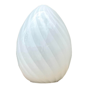 Vintage Italian Swirl Glass Egg Lamp After Murano
