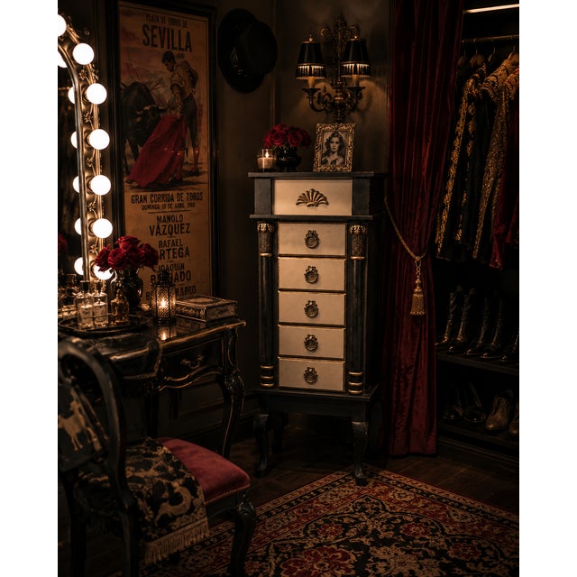 A striking blend of vintage glamour and modern sophistication, The Marquise Jewel Cabinet brings bold character to any...