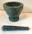 Nice vintage green marble stone mortar and pestle.