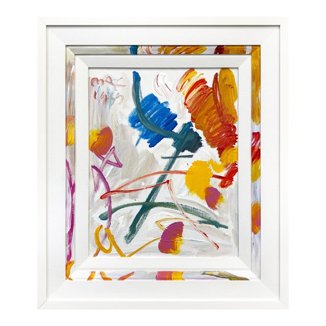 Peter Max, Spring (Abstract), Custom Framed Original Painting on Canvas, 1999 For Sale