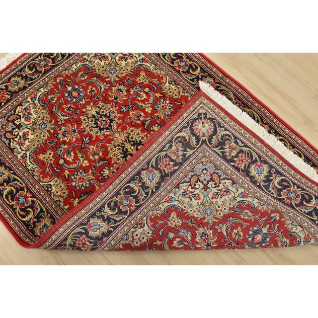 Fine Qom Rug 3’3” X 4’11” Red Wool Traditional Hand-Knotted Oriental Carpet For Sale - Image 11 of 12