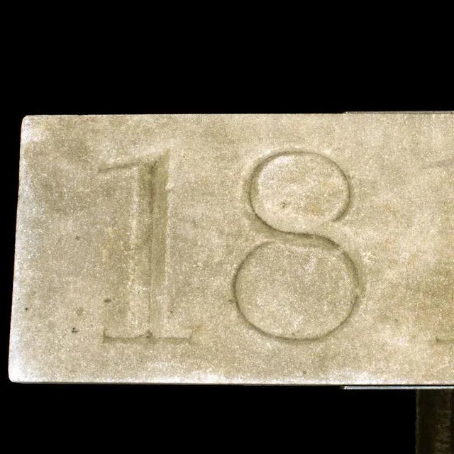 Architectural Stone Date Block Mounted on a Metal Stand For Sale - Image 4 of 7