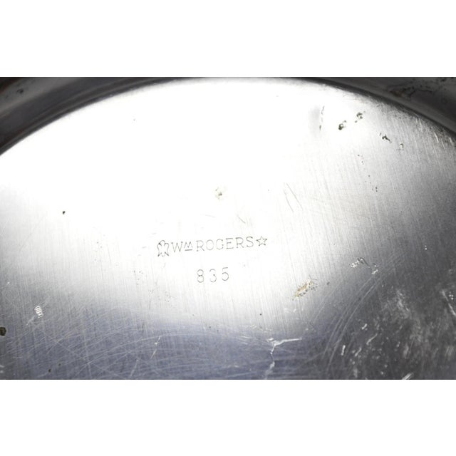 Vintage Wm Rogers 835 Silver Plated Round Collection Plate Serving Dish - A Pair For Sale - Image 10 of 13