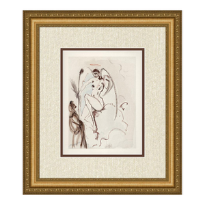 1960 Salvador Dali Archangel Gabriel Woodcut Framed