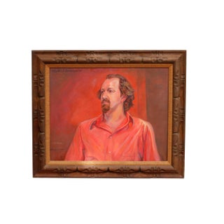 Framed 1972 Oil on Canvas Portrait of Tony Folger by Phyllis Coombs Larimore For Sale