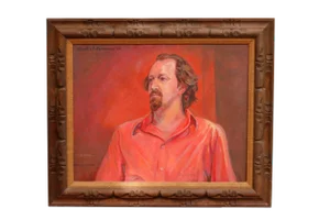 Framed 1972 Oil on Canvas Portrait of Tony Folger by Phyllis Coombs Larimore