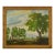 Oak Trees With Red Barn, Mid-Century Pastoral Summer Landscape For Sale