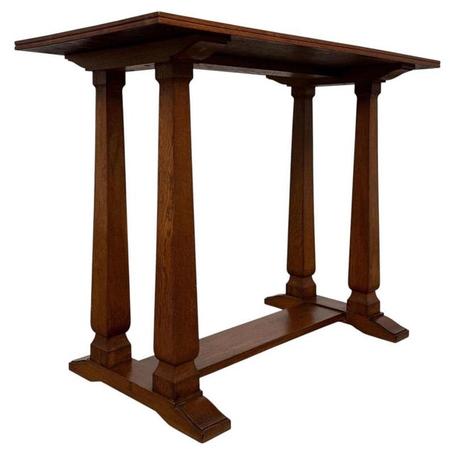 Small Early 20th Century English Oak Side Table For Sale - Image 4 of 8