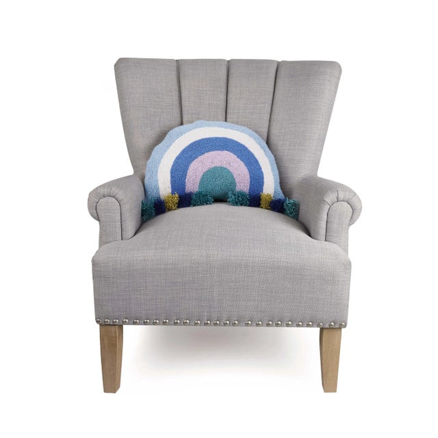 100% wool hooked throw pillow / accent pillow. Nursery decor. Includes polyester-fill insert, zipper closure....