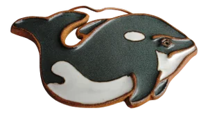 Vintage Victoria Littlejohn Ceramic Orca Whale Trivet