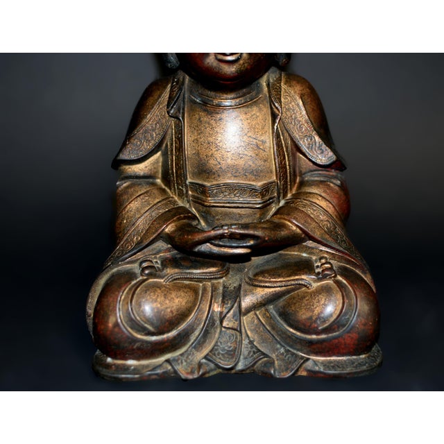 Bronze Cold Painted Baby Buddha Tang Style For Sale - Image 14 of 18