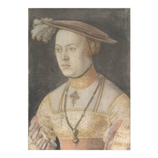 17th Century Portrait of a Woman 18" X 13.5" Lithograph For Sale