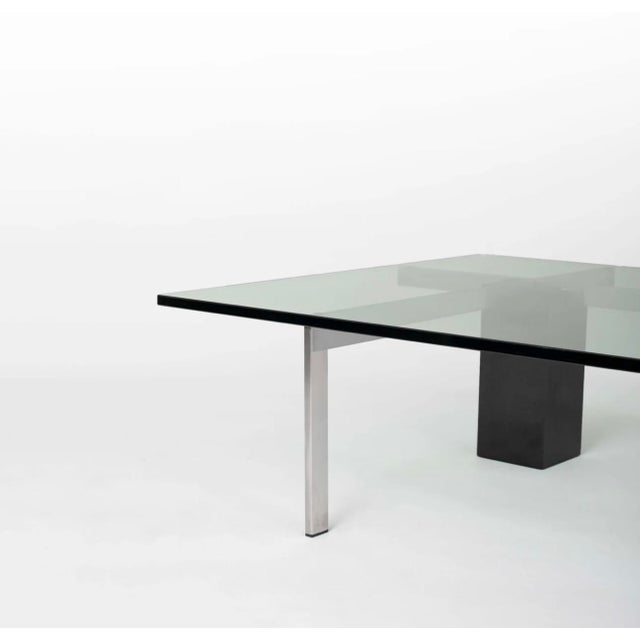 Postmodern KW1 Glass and Granite Coffee Table by Hank Kwint for Metaform, 1980s For Sale - Image 3 of 7