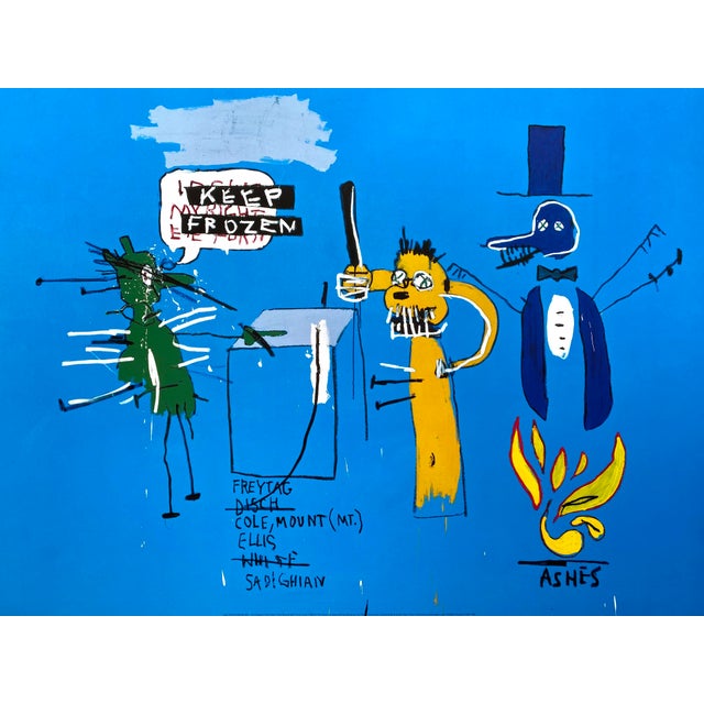 2010s Jean Michel Basquiat Estate Offset Lithograph Pop Art Print " the Dingoes That Park Their Brains With Their Gum " 1988 For Sale - Image 5 of 12