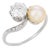 1910s Edwardian Diamond Pearl Platinum Toi Et Moi Engagement Ring, Size 6 For Sale