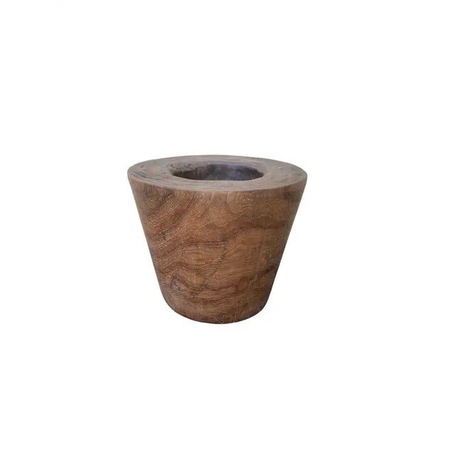 1950s Solid Teak Granary Mortar From Java, Indonesia, C. 1950 For Sale - Image 5 of 5