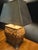Chinoiserie Vintage Burnt Bamboo Chinoiserie Table Lamp With Rectangular Shade For Sale - Image 3 of 8