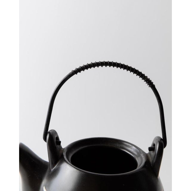 Vintage Ceramic Teapot with Blackand White and Metal Handle, 1980s For Sale - Image 4 of 11