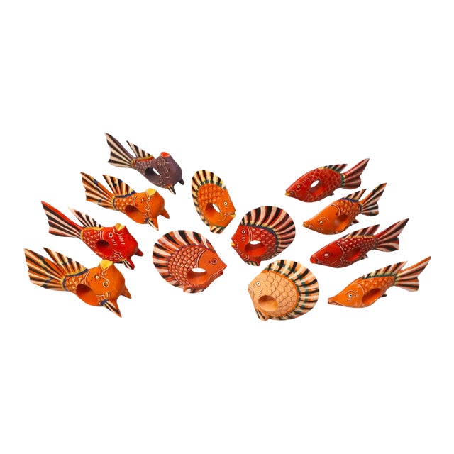 Late 20th Century Tropical Fish Napkin Rings, Set of 12 For Sale