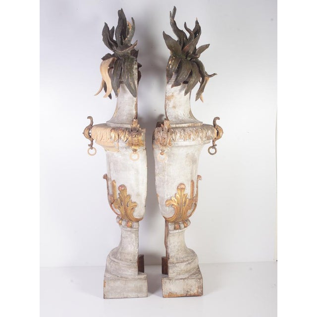 Large 18th Century Bohemian Decorative Lime Wood Vases, Set of 2 For Sale - Image 16 of 18
