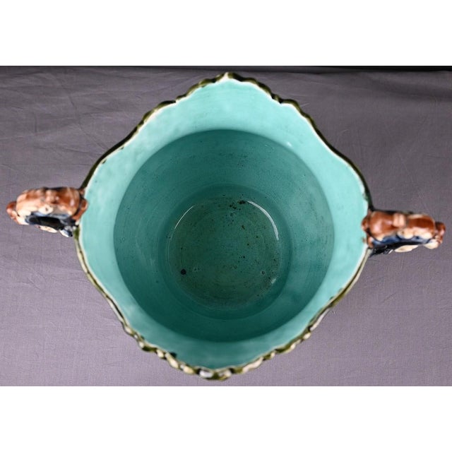 Antique Art Nouveau Majolica Planter, 1800s For Sale - Image 15 of 18