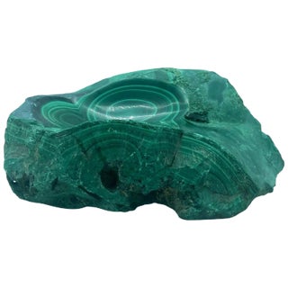 Natural Malachite Dish Bowl or Ashtray For Sale
