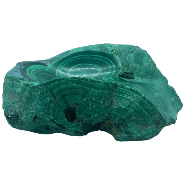 Natural Malachite Dish Bowl or Ashtray For Sale