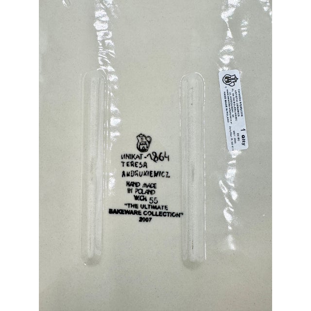 Polish Pottery' Unikat ’The Ultimate Bakeware Collection” Rectangular Baker # 1864 With Coa by Ceramika Artystyczna Company For Sale - Image 11 of 12