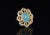 Stunning 18K solid gold 6.29CTS natural diamond and untreated opal floral ring. The ring features a large 5.03CTS natural...