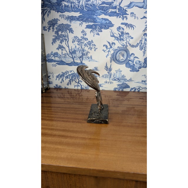 Vintage Gilded Bronze Cocorico Rooster Sculpture by Yves Lohé, 1990 For Sale - Image 9 of 13