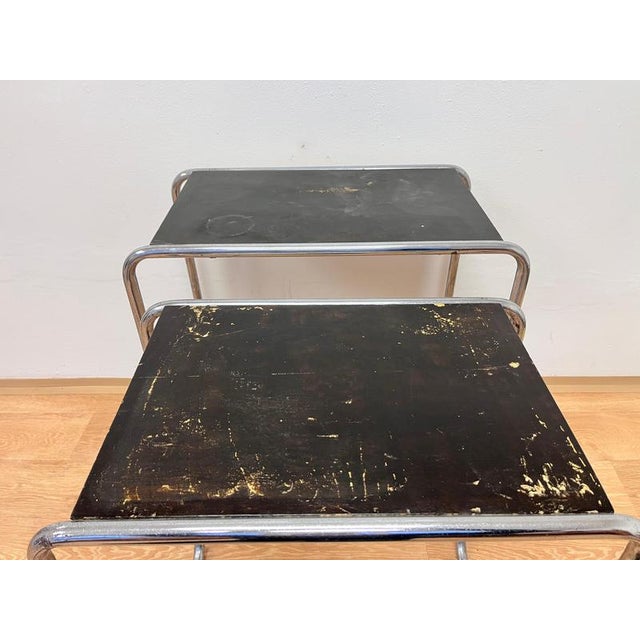 Bauhaus Vintage Bauhaus Chrome Nesting Tables by Marcel Breuer, 1930s, Set of 2 For Sale - Image 3 of 8