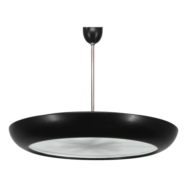 Bauhaus UFO Pendant Light by Josef Hurka for Napako, Czechoslovakia, 1940s For Sale