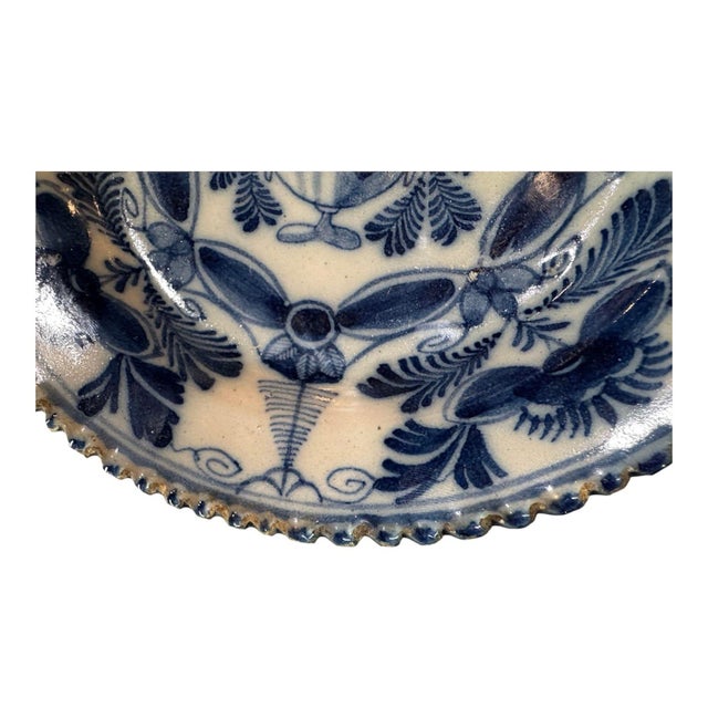 18th Century 18th Century Ribbed Edge Cobalt Blue Delft Tin GLaze For Sale - Image 5 of 8