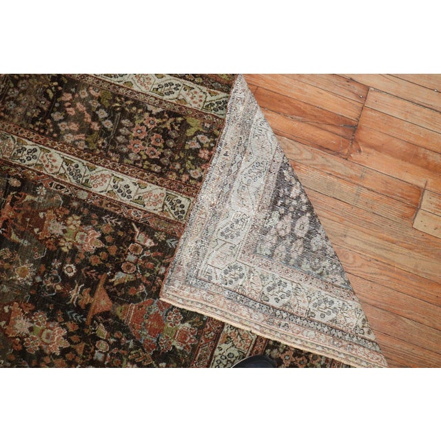 Brown Antique Afshar Square Room Rug - 10'8" x 12'2" For Sale - Image 8 of 12