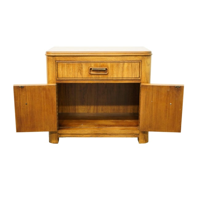 Furniture Makers Contemporary Modern Asian Inspired 28" Cabinet Nightstand 3517 For Sale - Image 4 of 13