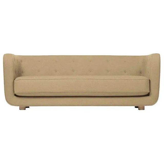 Gold Sand and Smoked Oak Raf Simons Vidar 3 Vilhelm Sofa by Lassen For Sale - Image 8 of 8