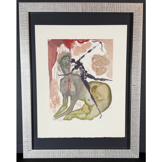 Artist: Salvador Dali Title: Divine Comedy Hell Canto 12 Decomposition Medium: Woodcut Measurements: Paper: 10.5" x 13"...