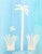 abstract original mixed media palm tree Measuring 5.5 x 7.5 I by Charleston based contemporary artist, Haley Mathewes