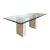 1970’s Travertine and Glass Dining Table For Sale