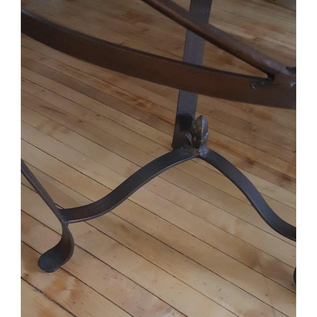 2010s Modern Sherrill Furniture Glass and Wrought Iron Round Table For Sale - Image 5 of 10