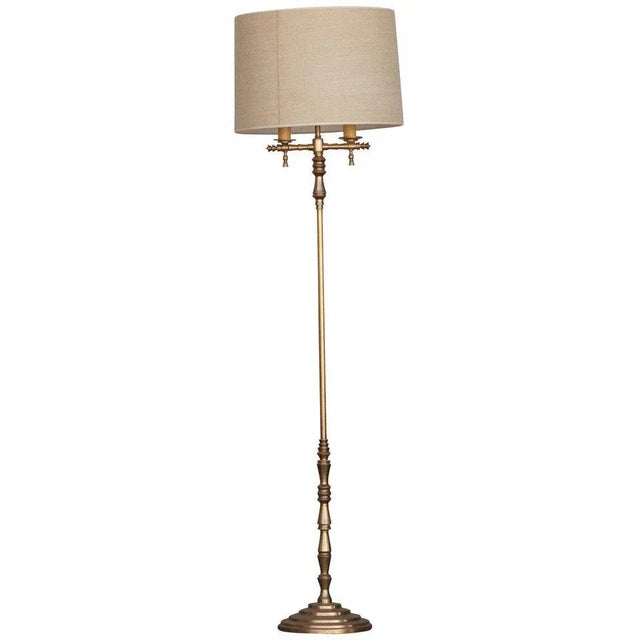 1930s 1930s Hollywood Regency Gold-Plated Bronze Floor Lamp For Sale - Image 5 of 5