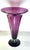 Pairpoint Glassworks Mid-Century Pairpoint Optic Diamond Vase With Controlled Bubble Ball Stem, Signed For Sale - Image 4 of 7