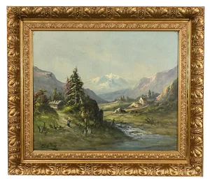 C. Lion, Mountain Landscape, Late 19th Century, Oil on Canvas