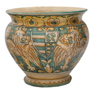 Italian Faience Planter With Crest & Griffins